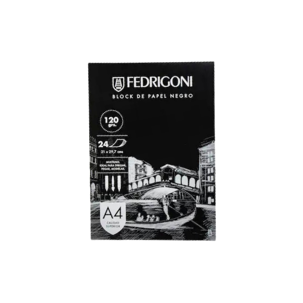 PAPELES FEDRIGONI A4 X20HJS FEDRIGONI LISO 120GRS. BLACK A4 X 20HS 600597