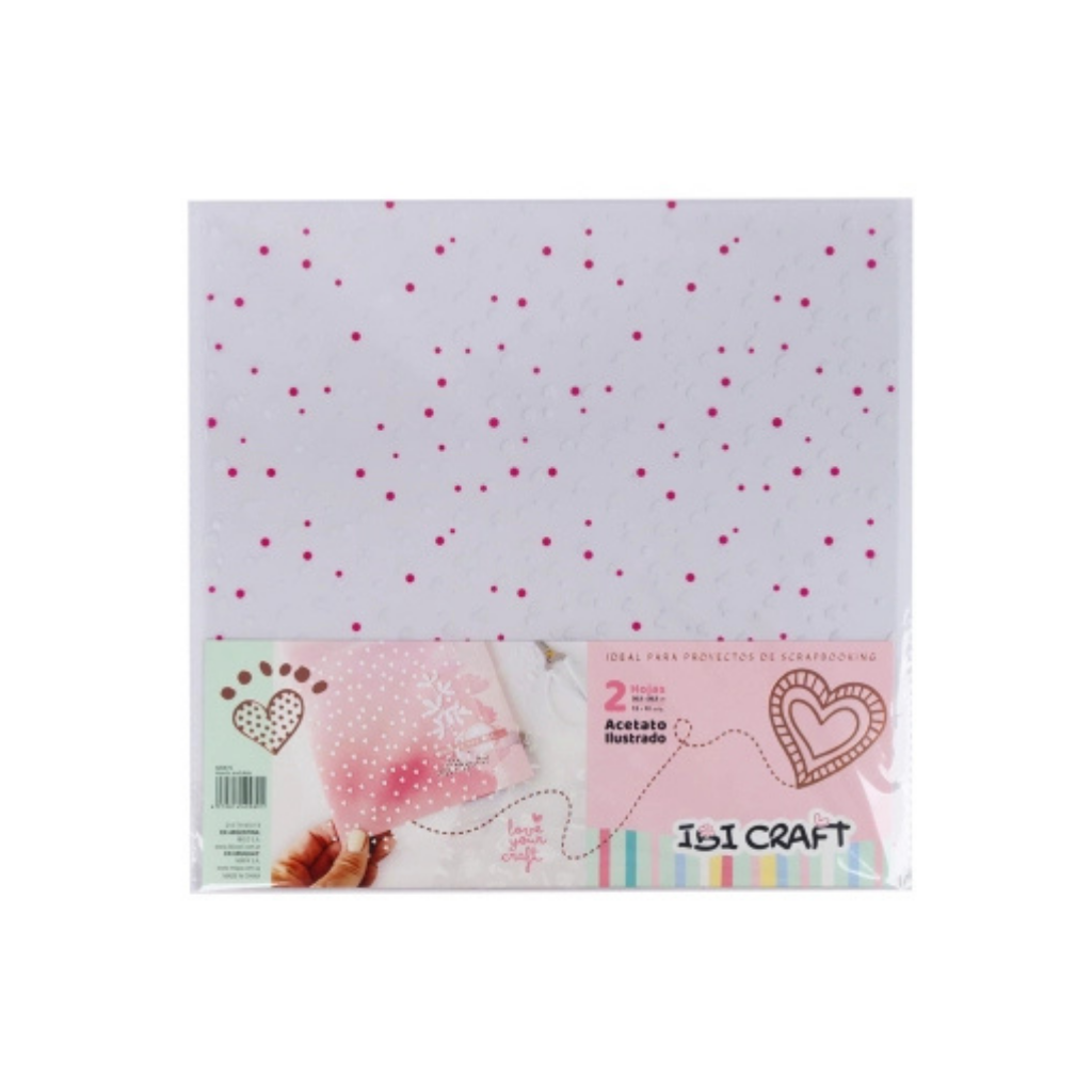 IBICRAFT ACETATO 30*30CM CORAZONES 2PCS 600876