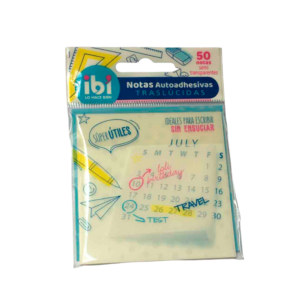 NOTAS ADHESIVAS 76X76 X50HJS CLEAR IBI BLANCO 065030