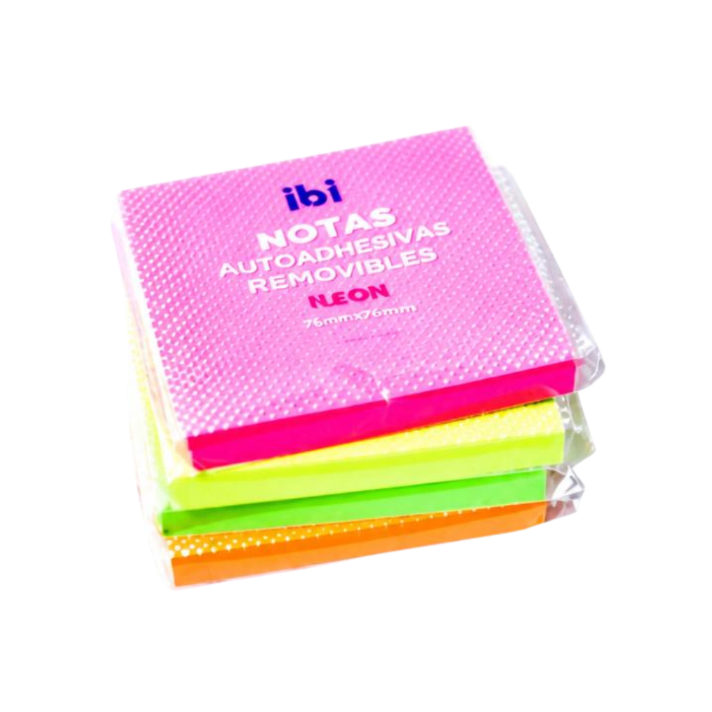 NOTAS AUTOADHESIVA 76x76mm 100HJAS NEON Fucsia