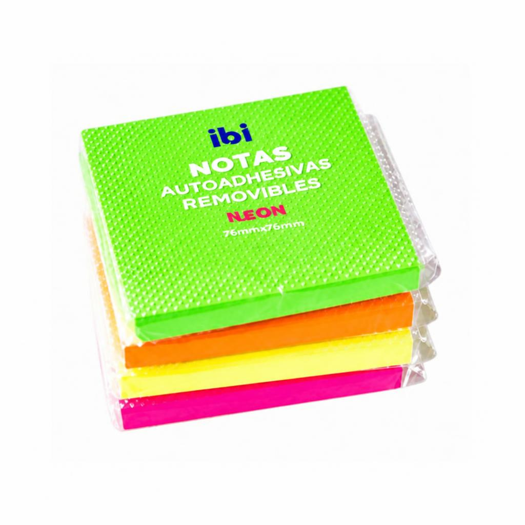 NOTAS AUTOADHESIVA 76x76mm 100HJAS NEON Verde