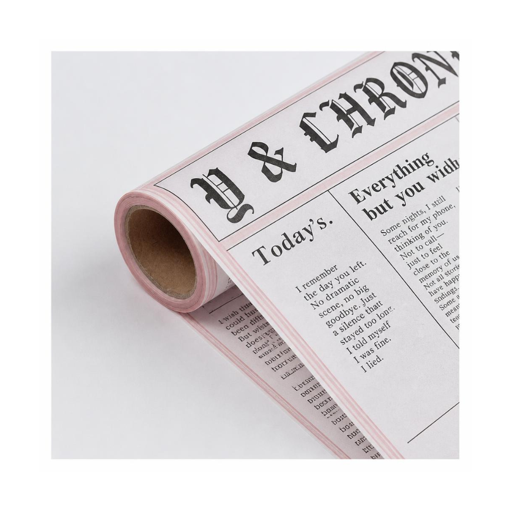 PAPEL COREANO 57 X 57CM ROSA / BLANCO + TEXTO NEGRO 647024 (617024) PAQ X 20 UNID