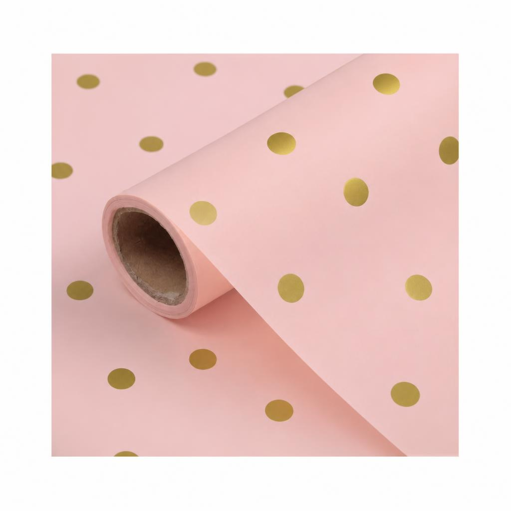 PAPEL COREANO 57 X 57CM ROSA / ROSA LUNARES ORO 647026 (617026) PAQ X 20 UNID