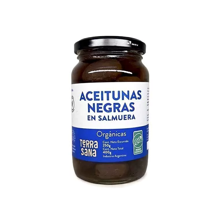 Aceitunas Negras en Salmuera Orgánicas - Terrasana - 250 gr.