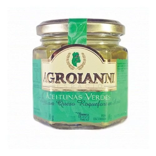 Aceitunas rellenas con Queso Azul - Agroianni - 330 gr.