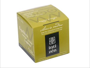 Té Silencio Andino (Té Verde con manzanilla y cascaritas de naranja) - Inti Zen - 15 saquitos.
