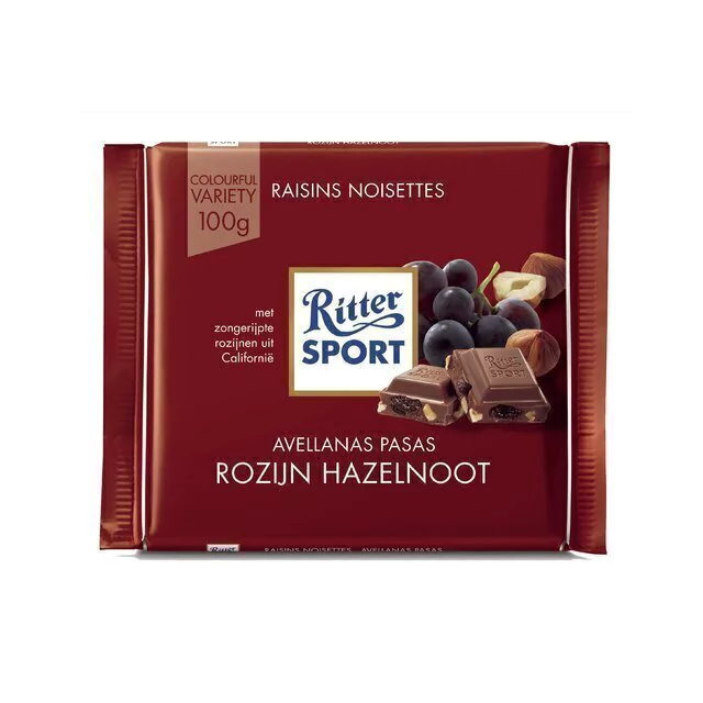 Chocolate con Pasas y Avellanas- Ritter Sport - 100 Gr