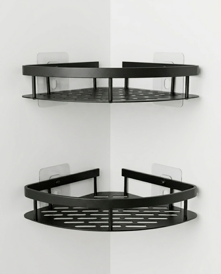 Set x 2 Estante Bolonia Esquinero Negro