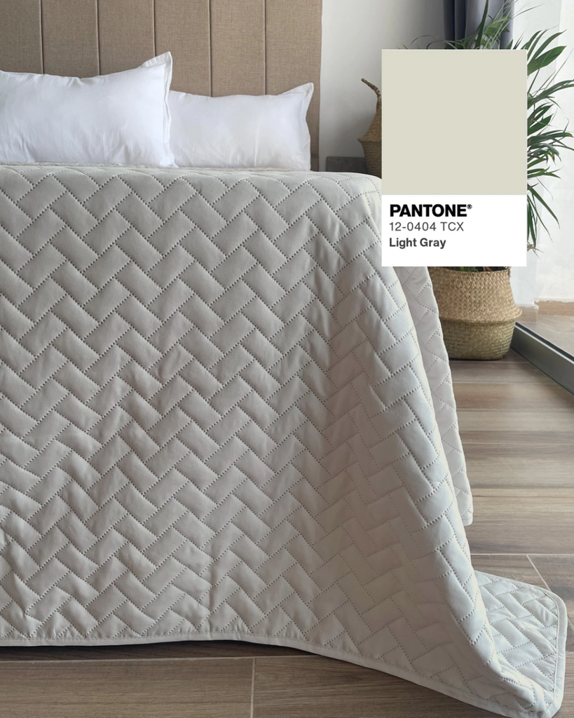 Cover Lusail Queen Matelaseado Gris campestre