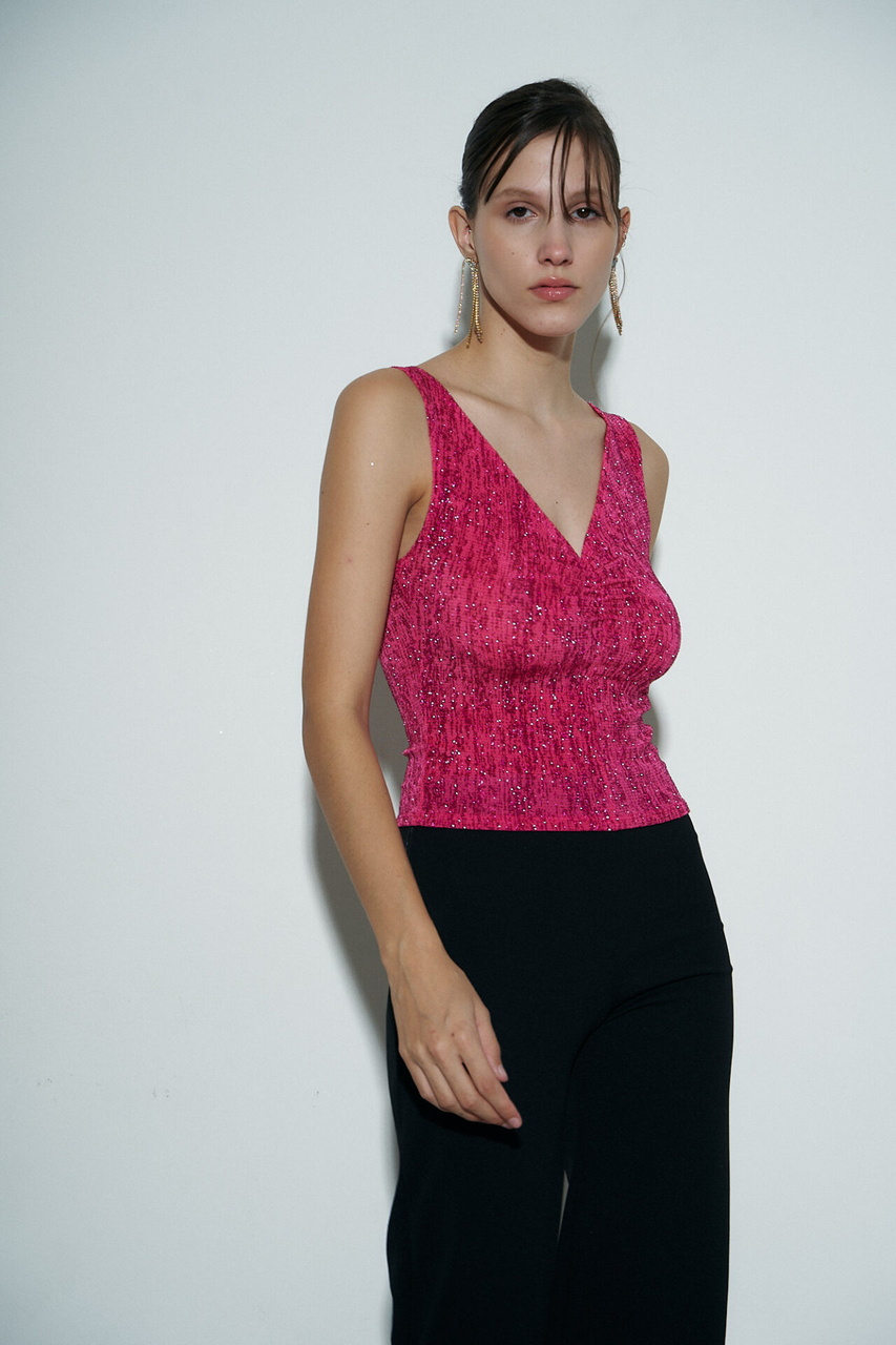 Musculosa FRUNCE lurex lluvia