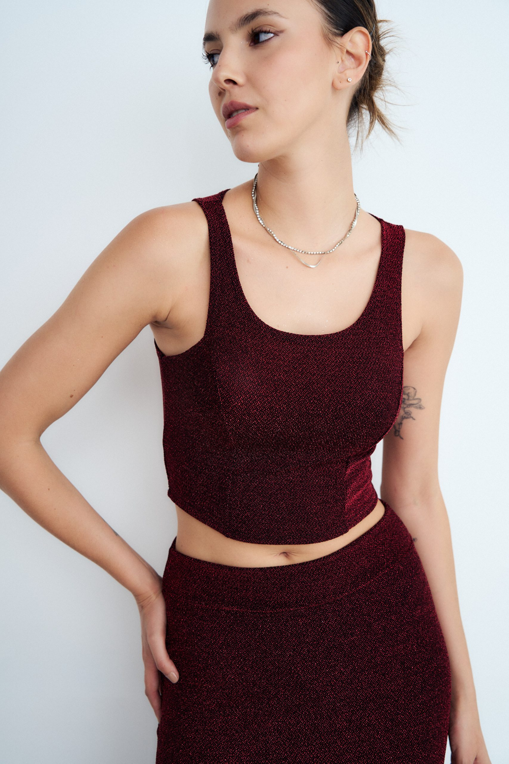 Musculosa lurex liso