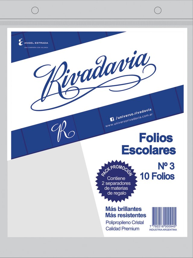 Folio Escolar Rivadavia X 10 Unidades