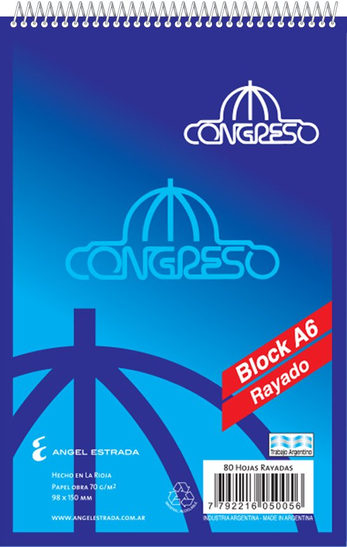 Block A6 Arte C/Espiral rayado