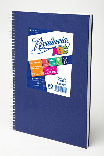 Cuaderno Rivadavia ABC 21 X 29.37 x 60 HOJAS