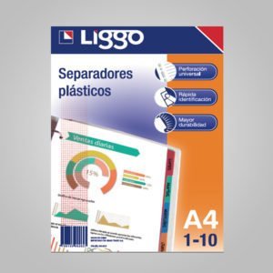 Separador Plastico A4 Liggo Colores