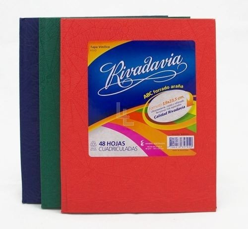 Cuaderno Rivadavia Abc 19 X 23 Azul X 48 hojas Cuadriculado