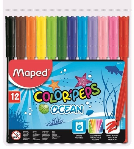 Marcador Maped X 10 Color Peps Ocean