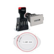 Sello Fechador Manual Placa Redondo 51 Mm Traxx 9208 con Texto