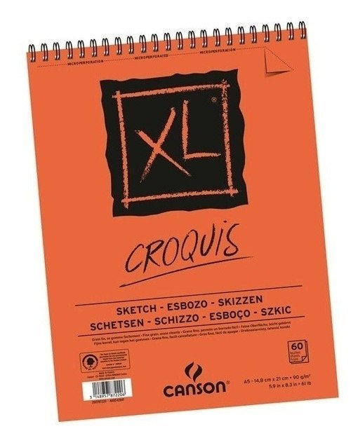 Block Canson Xl Croquis 90 Grs A5 60 H C/Espiral