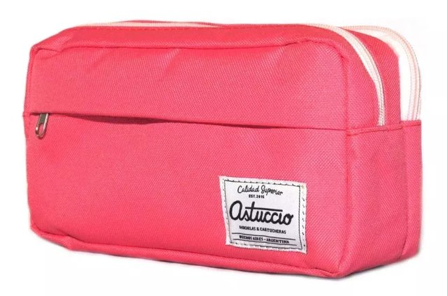 Cartuchera Astuccio Multiuso Rojo 2 Cierres