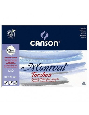 Block Canson Montval 270 Grs 18 X 25 12 H (Acuarela)