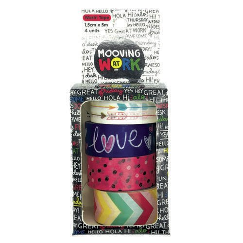 Cinta Washi Tape 1.5 Cm X 5 Mts 4 Unidades