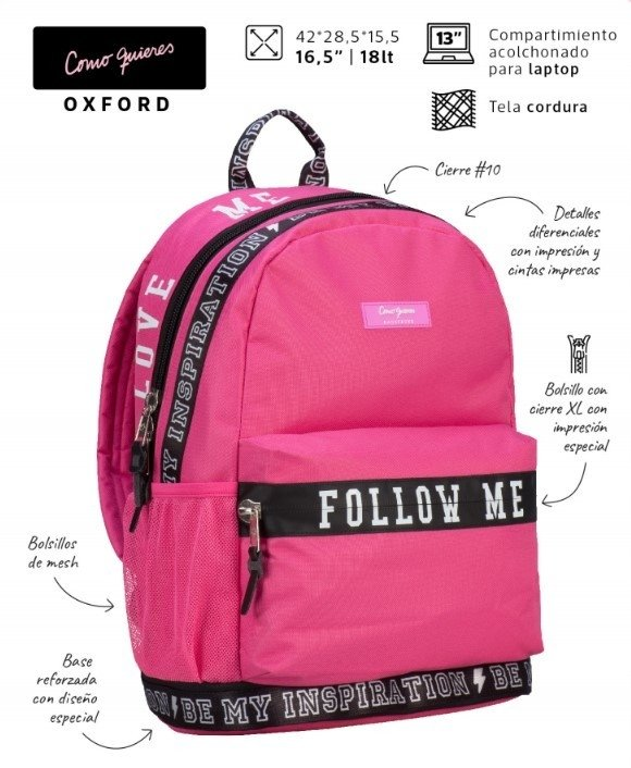 Mochila Como Quieres Que Te Quiera Oxford