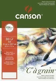 Block Canson "C"á Grain 224 Grs A4 30 H D/Cara Fino Y Grueso
