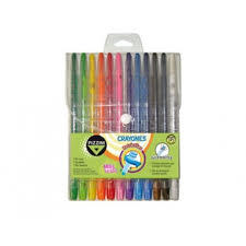 Crayon Retractil X 12 Largo Estuche Flexible