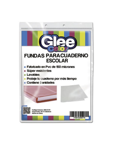 Funda Para Cuaderno Pvc Escolar X 3