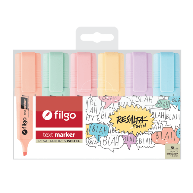 Resaltador Filgo Pastel X 6 Unidades