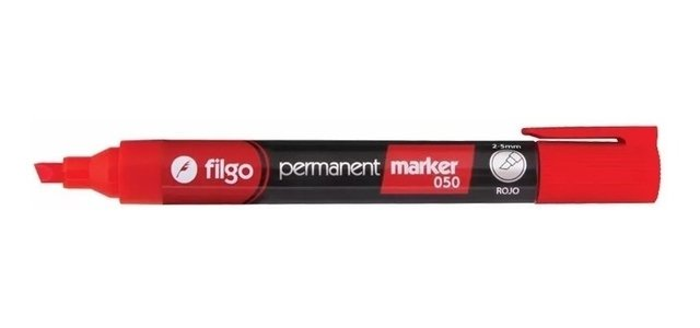 Marcador Filgo Permanente 050 Rojo Chato