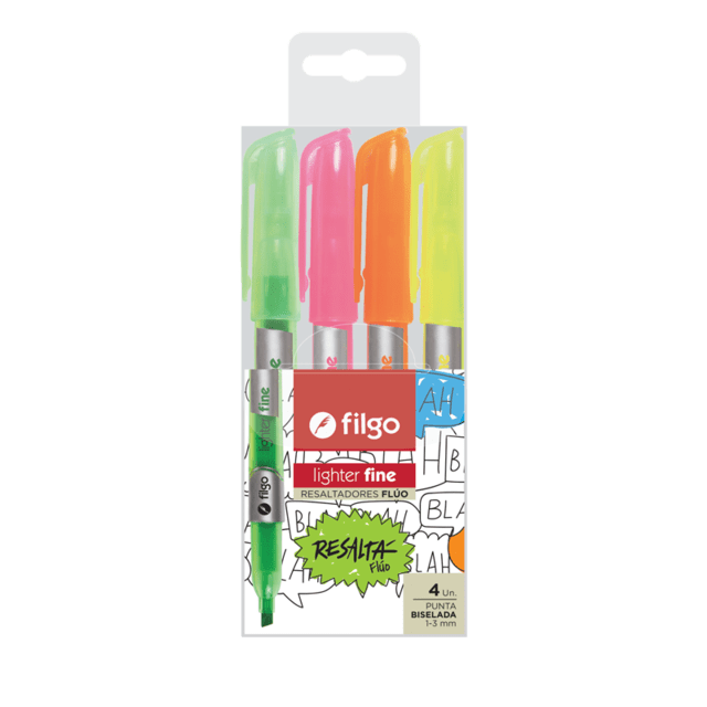 Resaltador Filgo Lighter Fine Clasico X 4