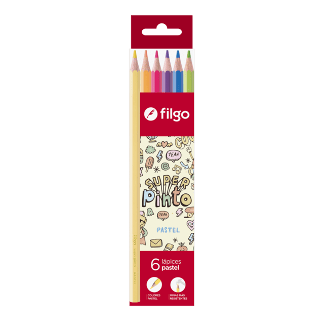 Pinturitas Filgo X 6 Largas Pastel