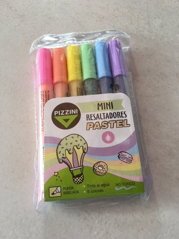 Marcador Pizzini Resaltador Pastel Mini X 6