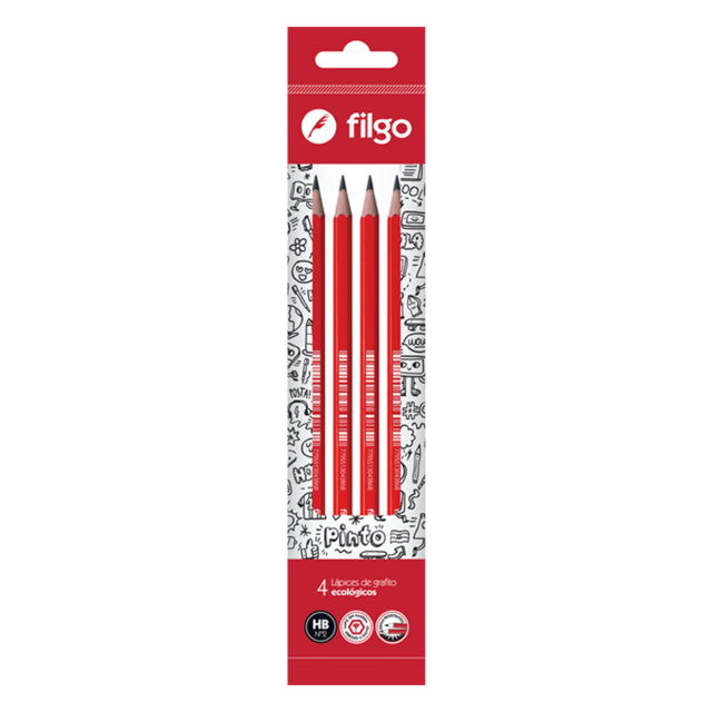 Lapiz Filgo X 4 Rojo Flow Pack
