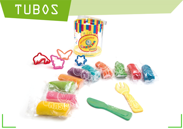 Masilina Tubo X 10 Colores + Accesorio