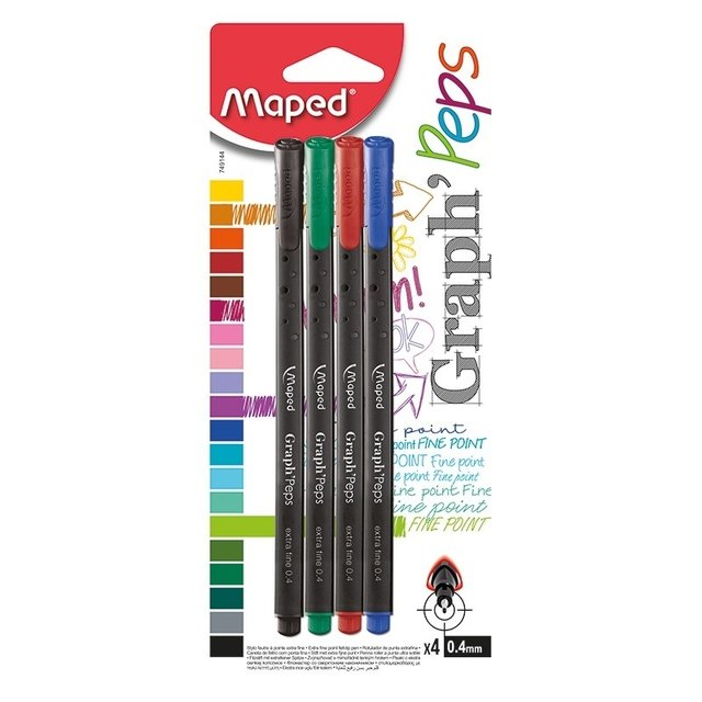 Marcador Maped Graph´Peps X 4 Blister