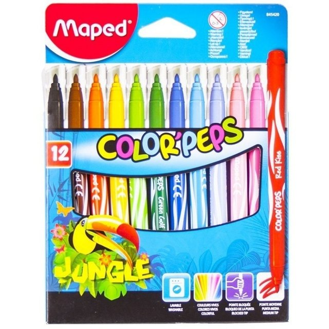 Marcador Maped X 12 Color Peps Jungle