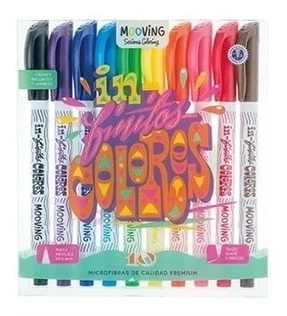 Marcador Coloring Mooving Microfibra X 10