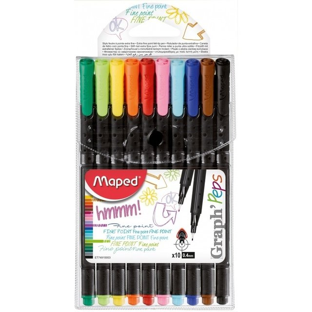 Marcador Maped Graph´Peps X 10