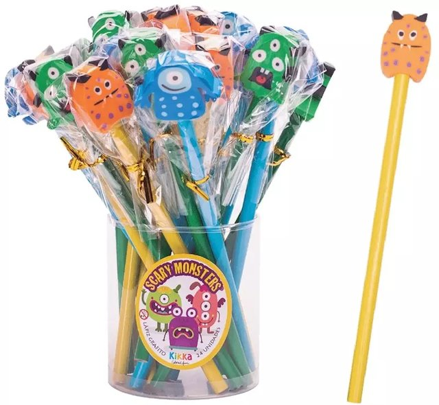 Lapiz Con Goma 2 D Monstruos