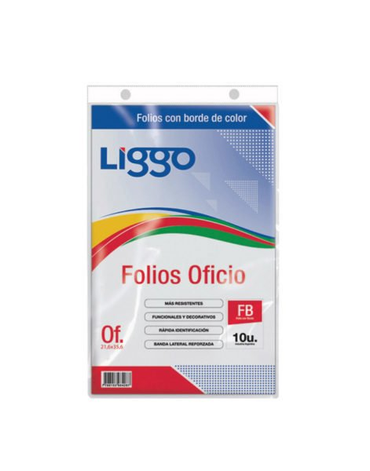 Folio Oficio Con Banda de color X 10