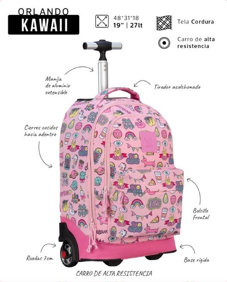 Mochila Orlando Kawaii Con Carro