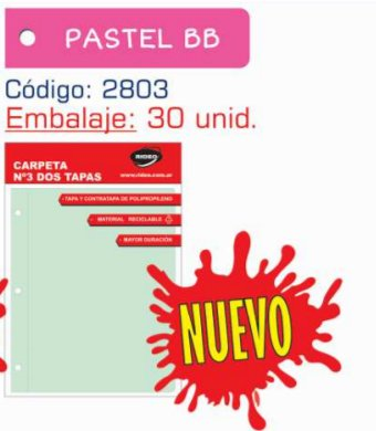 Carpeta Polipropileno Nº3 Pastel Matt Art. 2803/6
