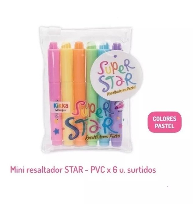 Resaltador Mini Pastel Star X 6