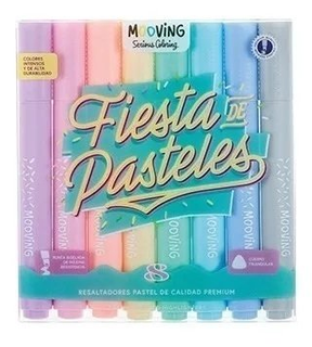Resaltador Coloring Mooving X 8 Pastel