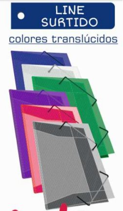 Carpeta Plastica 3 Solapas 1/2 Oficio   Line Colores Surtidos
