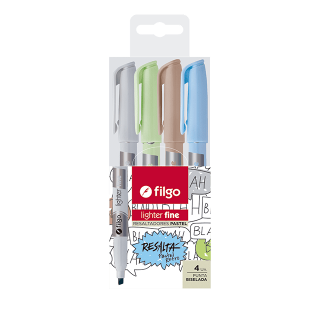 Resaltador Filgo Lighter Fine Pastel Retro X 4