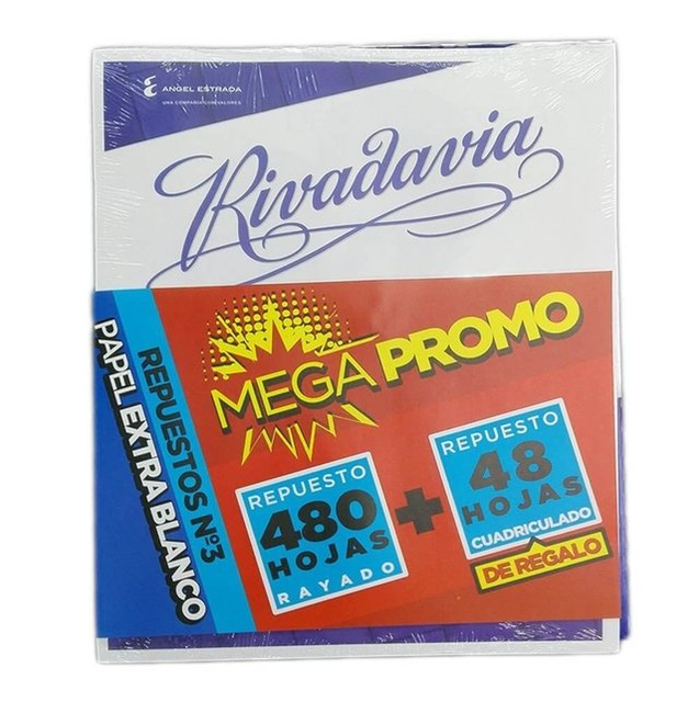 Rep. Rivadavia X 480 hojas + Promo Rep. X 48 hojas
